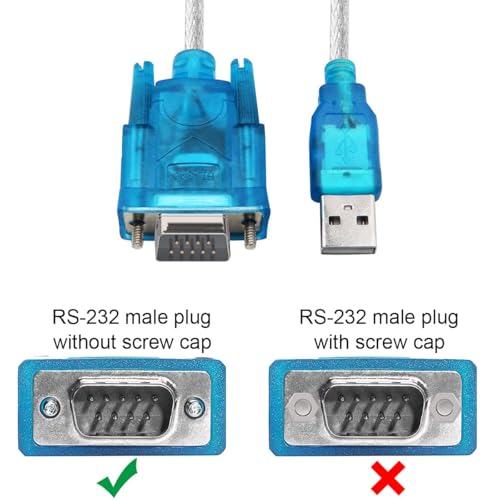 Image of PremiumAV USB to RS232 Serial Cable - DB9 9-Pin Male to USB Converter Adapter for PC, Laptop, Modem, POS, Printer, CNC, Router - 6ft High-Speed