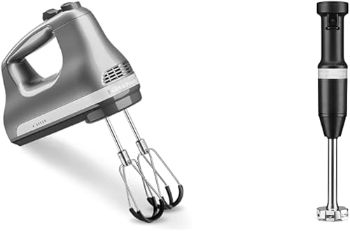Miniatura 8 de KitchenAid Batidora de mano de 6 velocidades con batidores de borde flexible - KHM6118 y batidora de mano con cable de velocidad variable - KHBV53