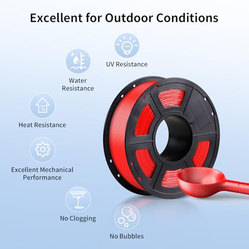Image of ANYCUBIC ASA Filament 1.75mm, Weather & Heat Resistant, 3D Printer Filament Suitable for Printing Outdoor Functional Parts, Dimensional Accuracy + /- 0.02mm, 1KG Spool, Red