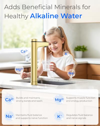 Image of Waterdrop X12-WAJ Alkaline Mineral Reverse Osmosis Water Filter, 1200 GPD | NSF /ANSI 42 & 58 & 372 Certified, 11-Stage Filtration, Tankless RO Filter, 3:1 Pure to Drain, Smart Gold Faucet, BPA-Free