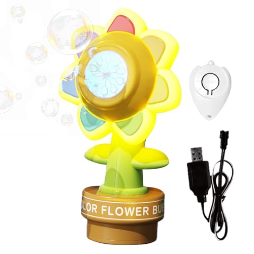 Distributeur de Bulles en Forme de Fleur - Décoration Automobile Oscillant | Générateur De Bulles Rechargeable USB Télécommandé Pour Plage Extérieur Halloween Pâques Camping Parc Jardin