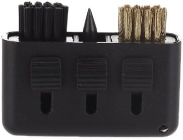 TOOGOO(R) 3-in-1 Golf Brush Groove Cleaner Pocket Size Plastic Club Kit Tool Black