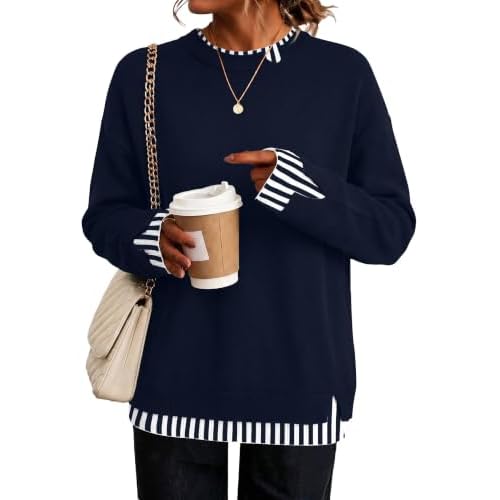 LOMON Womens Sweaters Cozy Long Sleeve Pullover To