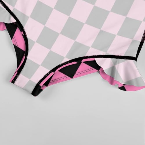 Image of Girls One Piece Swimsuit Polka Dots Ruffles Swimwear Bathing Suits 3-12 Years