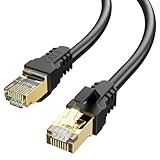 YSONG Cat 8 Ethernet Cable 1M, High Speed 40Gbps 2000Mhz Internet Cable, Lan Cable with Gold Plated RJ45 Connector,Weatherproof Outdoor&Indoor,for/PC/Modem/Router/Gaming, Faster Than Cat7/Cat6/Cat5