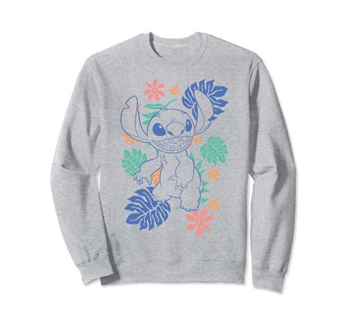 Disney Lilo & Stitch Floral Stitch Outline Sweatshirt