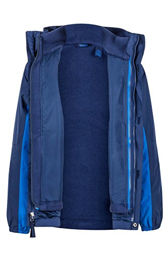 Marmot Northshore Boys' Waterproof Hooded Rain Jacket With Removable Fleece Liner, Arctic Navy/True Blue, Medium #TOP2