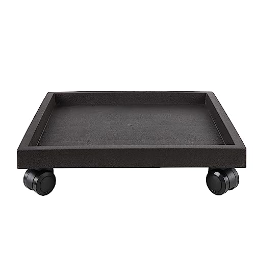 NAZKAEN 11.4 Inch Square Rolling Plant Caddy Saucer with Wheels, Heavy Duty Wheeled Planter Stand for Potted Plant, Coaster Roller Base Tray with Casters, Flower Pot Dolly Holder for Indoor Outdoor
