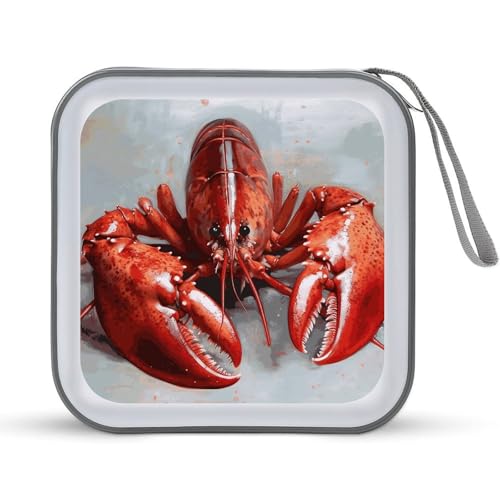 Étui de rangement CD/DVD 40 compartiments zippé en plastique rigide One Size Homard