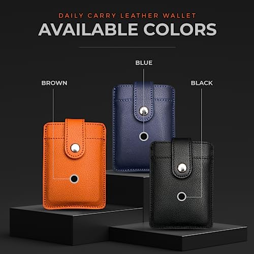 DAILYCARRYCO. Ultra Thin Leather Wallet - Slim RFID Wallet for Men - Genuine Leather Card Holder Fits Up To 7 Cards + Cash - Handmade Minimalist Slim Wallet, Stylish Cash and Card Holder (Blue)2