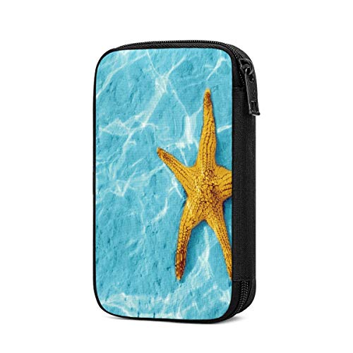 Earbud Case Headphone Organizer Hard Shockproof Earphone Case Starfish in Blue Water Digital Storage Bag Electronic Accessories Travel Organizer Bag for Earbuds Earphone Data Cable USB