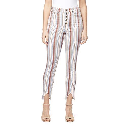 Nine West Women's Misses Sophia High Rise Skinny Ankle, Canyon Stripes-Button Fly, 16 Regular #TOP18