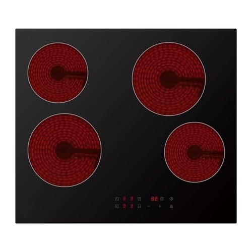 Cookology 60cm Electric Ceramic Hob - 4 Zone - 6000W - Touch Controls