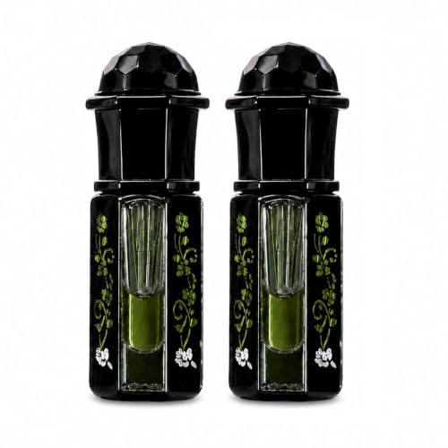 Image of SOLAVEA Green Oud Attar Perfume Oil for Men & Women | Premium Arabic Fragrance | Alcohol Free Long Lasting Concentrated Attar | Luxury Roll On Perfume with Oud, Rose & Musk Notes | Travel Friendly Perfume Oil 3ml,(PACK OF 2)