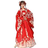Chinese Traditional Clothing Embroidery Ancient Large Sleeve Shirt Women's Performance Hanfu Dresses