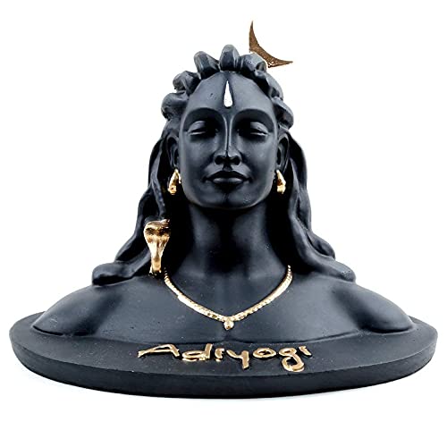 PAYSTORE Matte Black Color polyresin Adiyogi Shiva Idol for Home Décor, Gift & Puja, Car Dashboard Statue | Made in India(5 inch)