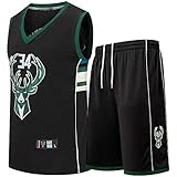 Giannis Antetokounmpo No. 34, Milwaukee Bucks, Basketball-Set, Klassische ärmellose Stickerei, Herren- und Damen-Fan-Edition-Black-S