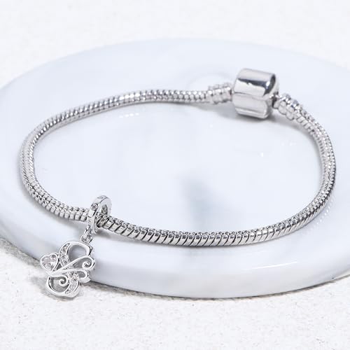 925 Sterling Silver Letter Charms for Pandora Bracelets Silver Letter A Alphabet Charm Initial Dangle Charms Beads Jewelry Gift for Women2
