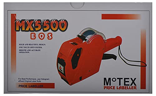 Mx5500 EOS 8 Digits Price Tag Gun Labeler Labeller Included Labels & Ink Refill Blue, Yellow, Red (Yellow)