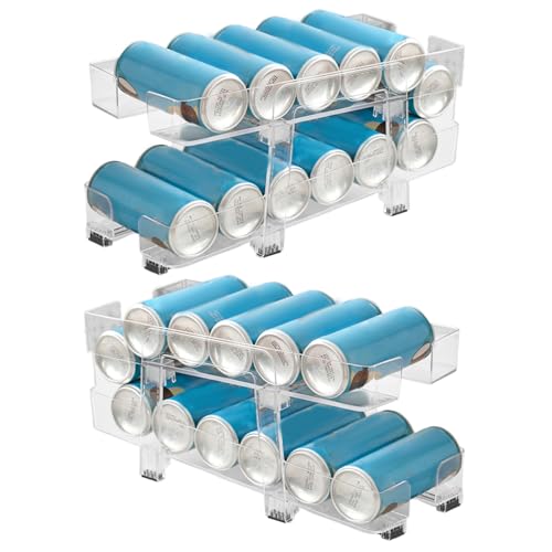 Soportes para latas regulables y transparentes para duplicar el espacio de guardado 2