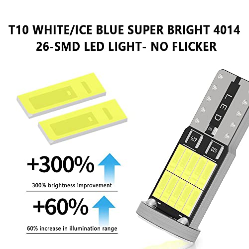 Salior 2Pcs 26Smd 800Lm Interior Car Lights,T10 Led Bulb 300% Brightness Upgrade,Led Light Lamp Kit Replacement For Dome Led Light,Map Light,Reading Light,Trunk Light,License Plate Light (White/2Pcs) #TOP4