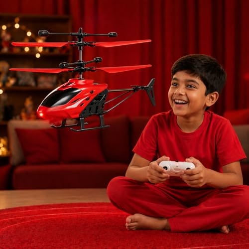Image of Flying Helicopter Palm Sensing Flying Helicopter Flying for Kids, Girls, Boys, Children I Small Size I Pack of 1 I (Red Colour)