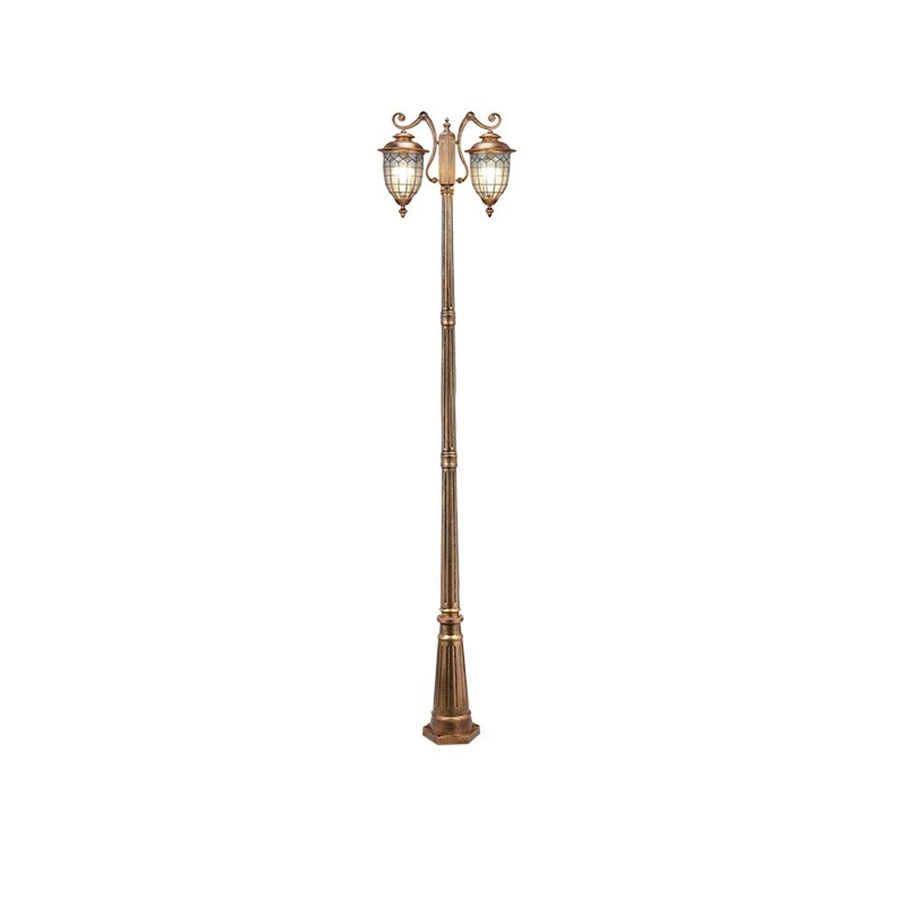 GTHTUHFD Lamp Post Lights Outdoor, Garden Lantern European E27 Path Way High Pole Glass Pillar Light Vintage Single Head Ip55 Waterproof Outdoor Metal Aluminum Street Li,Height 2.9M,Height 2.6m
