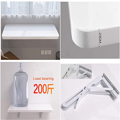 Table pliante murale blanche 50x30 cm pour petit espace