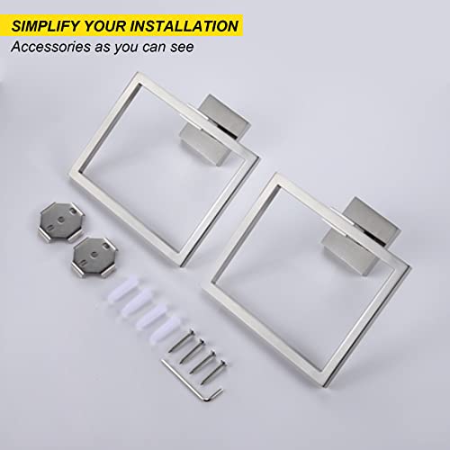 Kokosiri Bath Towel Ring 2Pc Towel Hanger Bathroom Towel Holder Towel Rack Wall Mounted Stainless Steel 2 Pack, Brushed Steel, B3004Br-P2 #TOP5