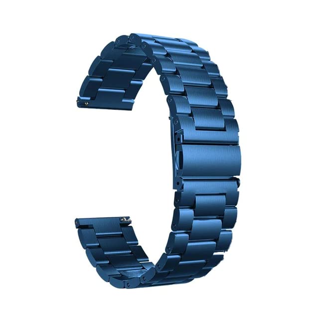 T TECLUSIVE Ultra Luxury Stainless Steel Metal Chain Strap Band 20mm for Galaxy Watch 3 41mm | Galaxy Watch 4.2cm 42mm | Active 2 | Amazfit Bip GTS | Vivoactive 3 HR | Fire Boltt (Blue) (B0BBVBYNVS) Amazon Price History, Amazon Price Tracker