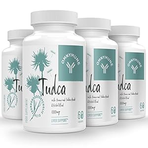 TUDCA Liver Supplements 1000mg Per Serving (240 Capsules, 4 Pack), Tauroursodeoxycholic Acid with Humic and Fulvic, Herbal Blend, for Detox Cleanse, Digestive Health