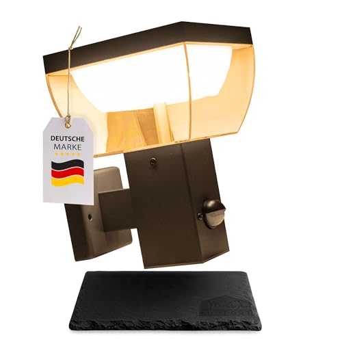 max K O M F O R T LED Aussenwandleuchten mit Bewegungsmelder Anthrazit 10W IP44 3000K eckig MA-310A1 (Wandleuchte mit Sensor)