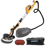 Lixadeira Teto Parede 750w Menegotti Alvenaria Gesso C/Aspirador Led Girafa Cor Amarelo Frequência 60 Hz 220v