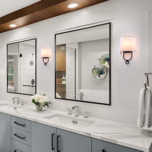 VILUXY Modern Wall Sconces Bedside Wall Sconce Lighting Fixture with White Fabric Shade for Bedroom, Hallway, Entryway, Passway, Bathroom, Vanity 2 Pack - Thumbnail 6