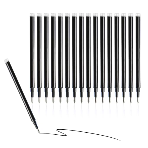 FriXion Ball, 0,7 mm raderbara reservpåfyllningar, medium spets, raderbar gelpenna för pilot FriXion Ball Clicker, Eberhard Faber, 16 st (svart)
