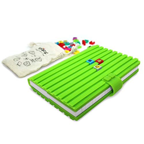 WAFF, Customizable Spara Notebook / Journal Combo, Medium, 4 inches x 6 inches, 100 Silicone Tiles - Green