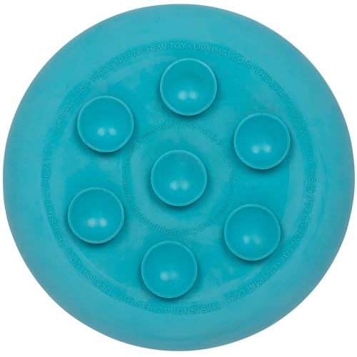 LickiMat UFO Ablenker für Baden, Duschen und Fellpflege, Naturkautschuk, großer Schnuller, Lecknoppen, weiche und laufende Leckereien, einzigartiges Futter- und Dribbelfänger-Design, langsamer