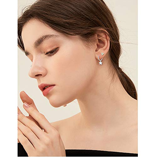 Cinily Tiny Triangle Opal Stud Earrings, 14K Yellow Gold Plated Hypoallergenic Small Gold Earrings For Women Girls Cartilage Jewelry #TOP5