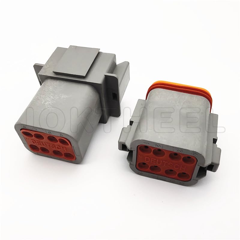Wiring Connecting Terminals 1/5/10/20 Sets kit Gray DT04-8P Deutsch 8 Pin Way Sealed DT Series Male Automotive Waterproof Electrical Wire Connector Plug - (Color: Male Set, Package: 10 Sets)