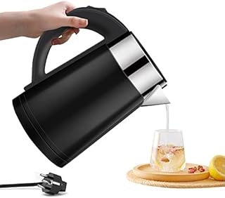 IPZDF Kettles Electric Fast Boil Quiet,700w Travel Kettle Lightweight 0.8L Stainless Steel Kettles Electric Rapid Boil Kettle Fast Boil Kettle for Home, Hotel, Travel (Black)
