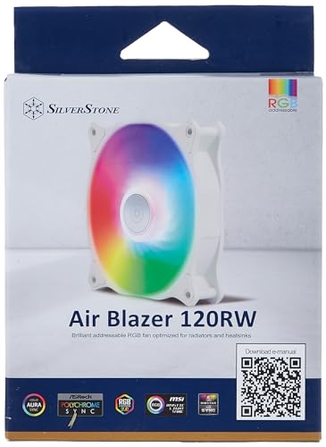 Image of SilverStone Technology Air Blazer 120RW, PWM, ARGB, 120mm, White Frame, Translucent Fan Blades, Hydro Bearing, SST-AB120RW-ARGB