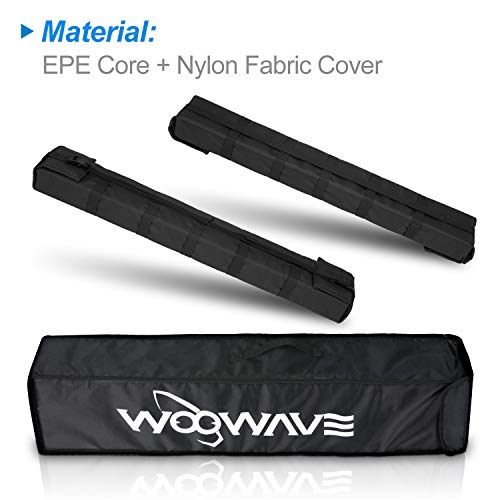 Woowave Kayak Roof Rack Pads Universal Car Roof Rack Soft Premium Surf Crossbars Cross Bars For Surfboard Sup Paddleboard With 2 Waterproof Tie Down Straps And Portable Storage Bag, 33In Long (Pair) #TOP1