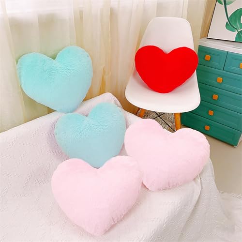 Miniatura 7 de Cojín Corazón, Cojín De Corazón Suave Y Mullido - 36 X 46 Cm - Azul Cojin De Peluche En Forma De Corazon, Cojín Decorativo Love Aesthetic Para El Día De San Valentín En Salón Dormitorio Sofá Cama