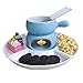 CHUANGRUN Zestaw garnków do fondue do czekolady, ceramiczny podgrzewacz do masła, porcelanowy garnek do topienia, z 4 widelcami do fondue i talerzami na przekąski, do serów lub sosów karmelowych, tapas
