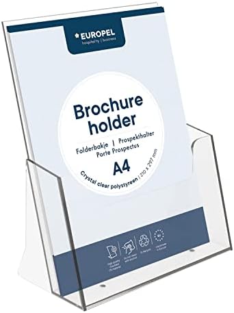 OPUS 2-Brochure Holder, Four Tier Dispenser, A5, Crystal Clear Acrylic, Portrait, 350100