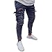 Produktbild Fannyfuny Mode Herren Destroyed Jeans-Hose mit Taschen Reißverschluss Herren Slim Fit Jeans Denim Used Look Mit Destroyed-Optik Teen Jungen Party Kleidung Hellblau S-XXXXL