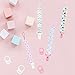 4 Pcs Baby Dummy Strap Clip, Pacifier Clip Dummy Holder Straps with 4 Silicone Adapter, Soother Chains Clips Fit All, Soothers, Teething Toys, Baby Essentials (Love Heart)…