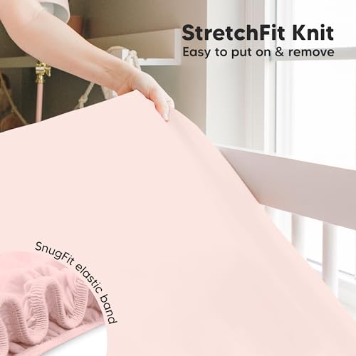 Image of KeaBabies 2-Pack Baby Crib Sheets for Boys, Girls, 52x28 Fitted (Mist Rose) | Viscose Derived from Bamboo, Toddler Bed Sheets Neutral, Fitted Crib Mattress Sheet for Standard Baby Bedding, Soft, Cozy