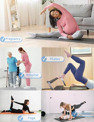 LUYAA 5 pares de meias femininas com aderência de Pilates, antiderrapante, ioga, hospital, para balé