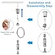 PATIKIL Decken-Hängedraht-Kabel-Set, 1m/3,3ft 4er Set Verstellbares Lichtaufhängekabel-Set Panel-Hänge-Seil-Klammer Schlitzrundnagel für Pendelleuchte Aquariumsleuchten, Stil 2